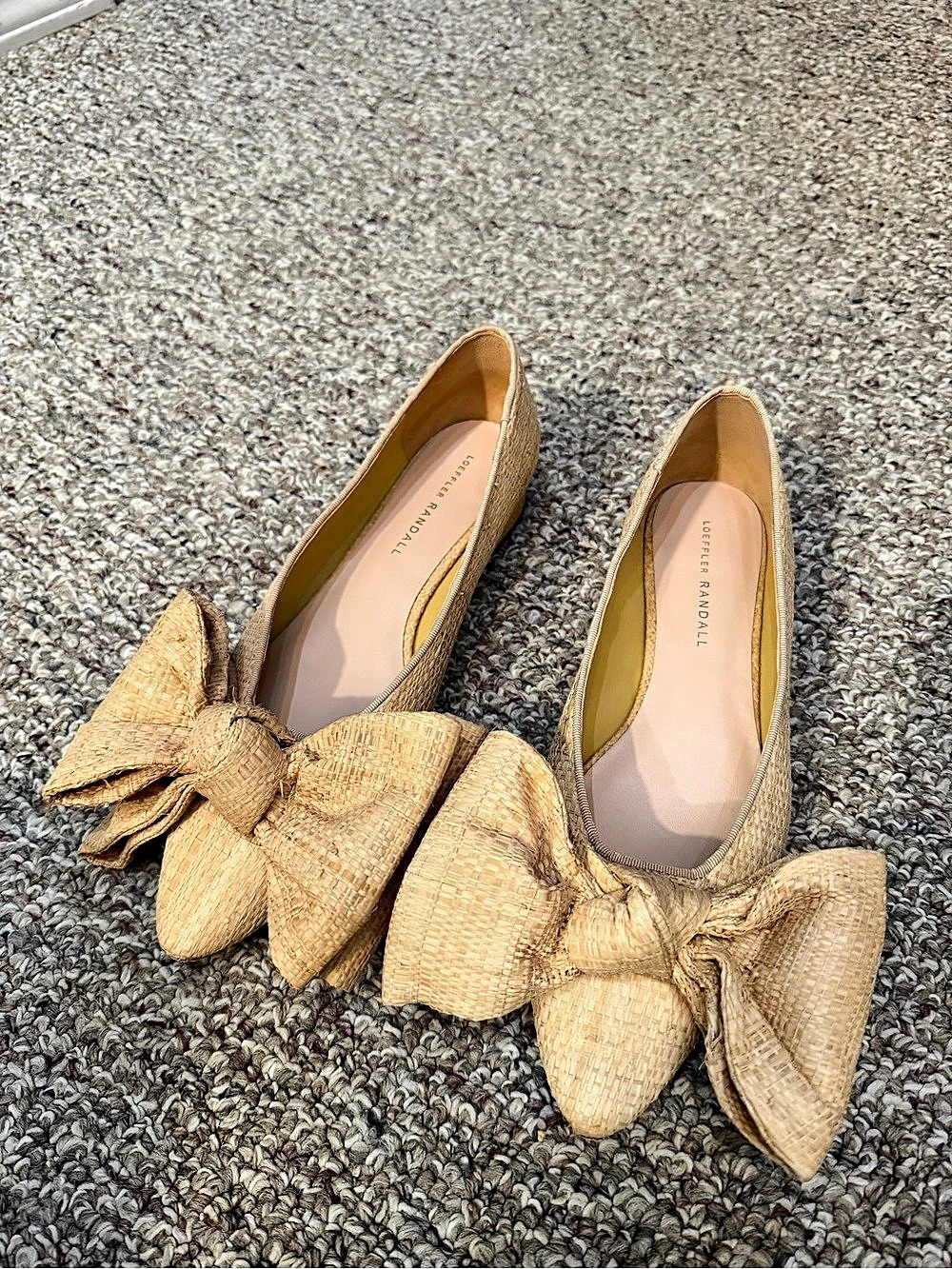 Loeffler Randall Noa Bow Flat Heels in Beige